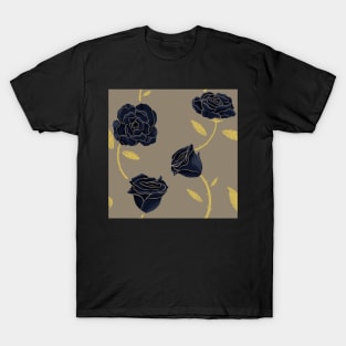 Midnight Blooms Of Gold T-Shirt